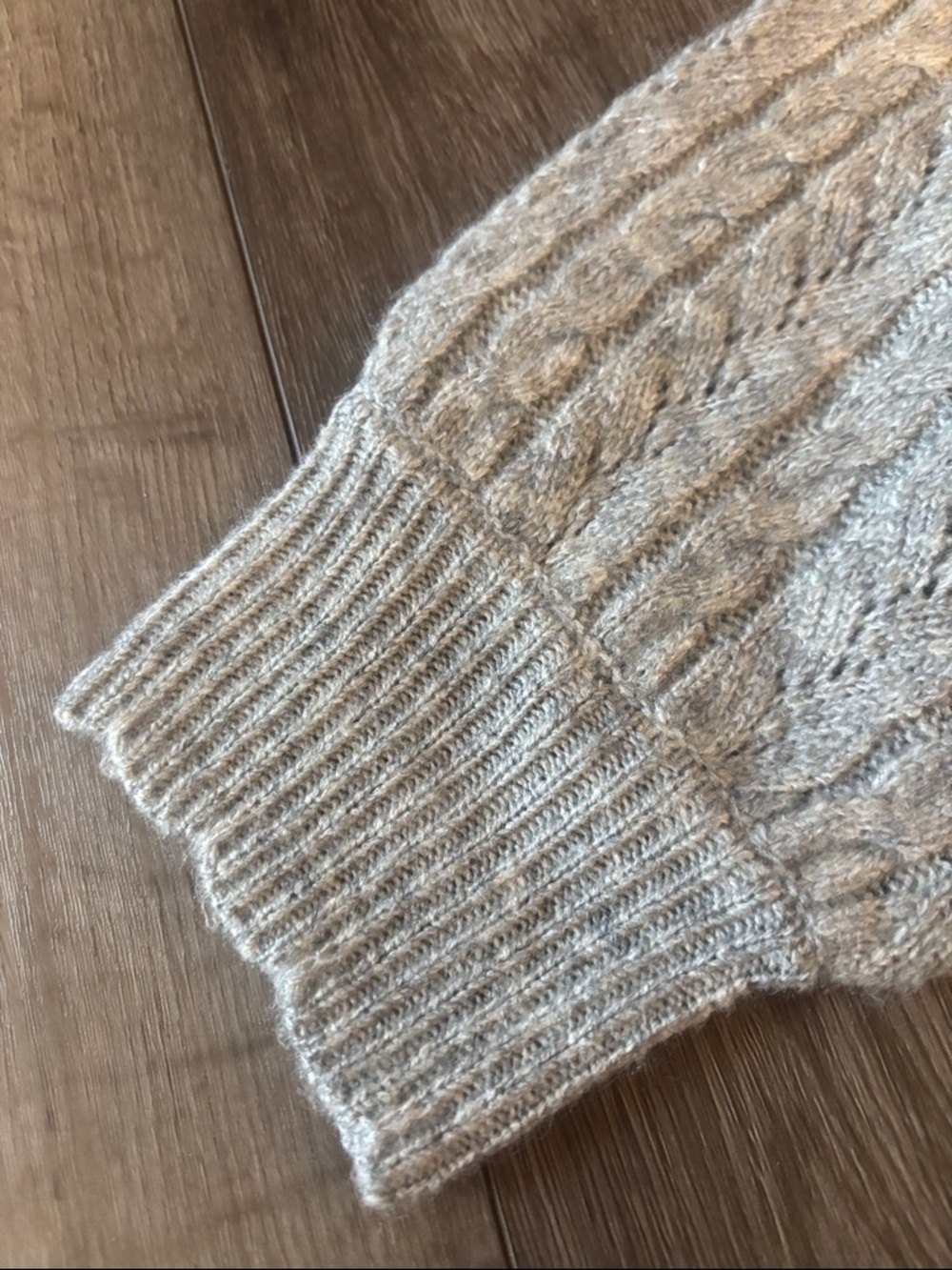 CeCe Light Gray Cable Knit Boxy Cardigan - Picture 10 of 15